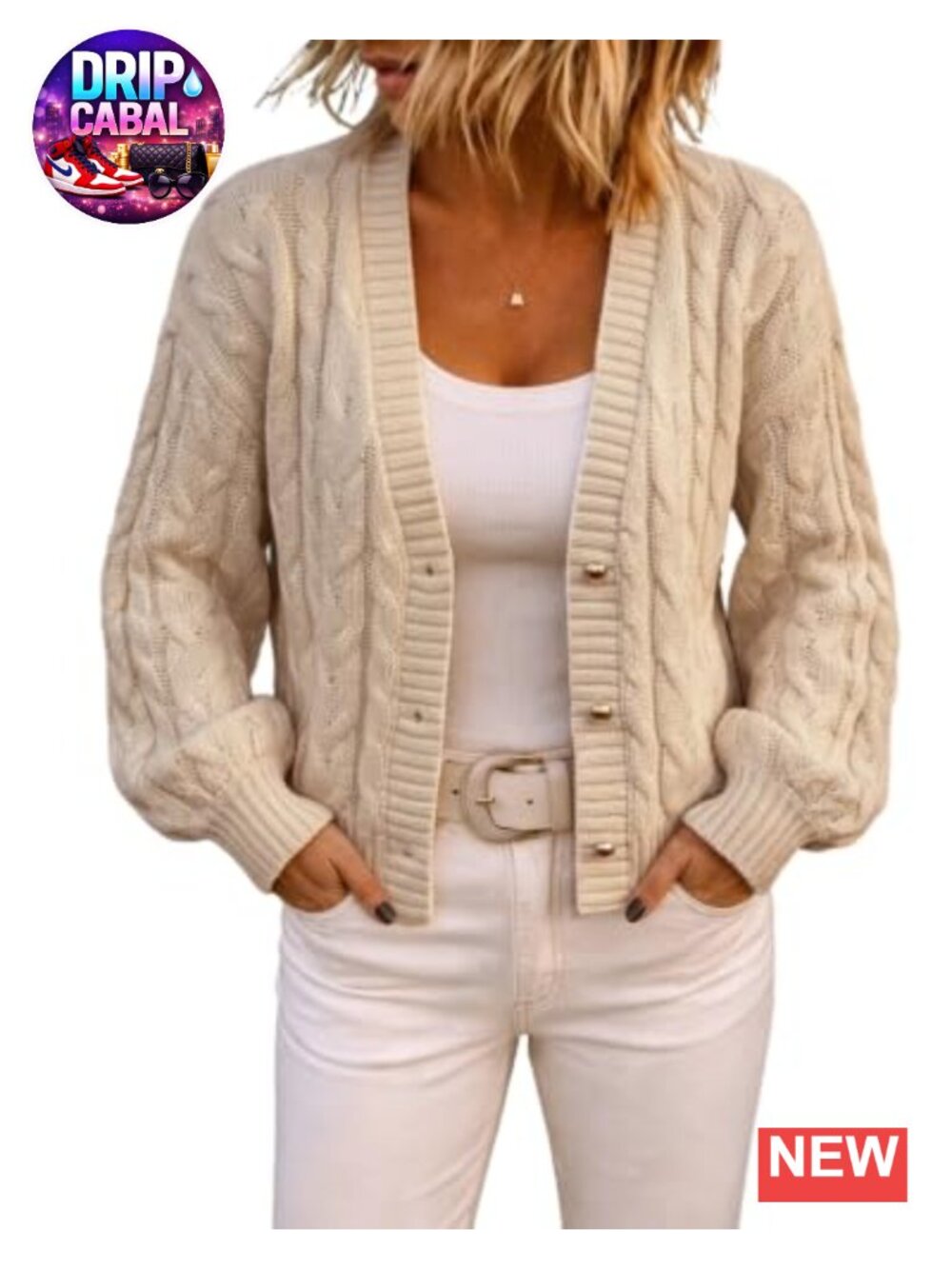 Cable Knit Open Front Cardigan Womens Cropped Loose Fit Cozy Fall Layering